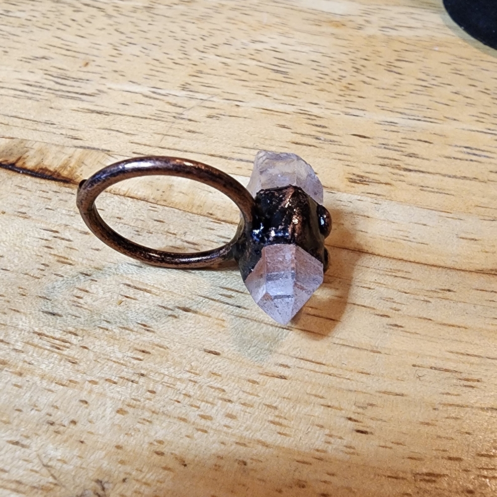 Adjustable Copper And Stone Ring & Cuff - image 8